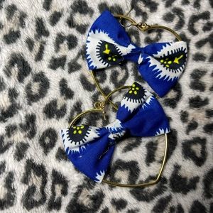 Ankara bow, heart shape Earrings